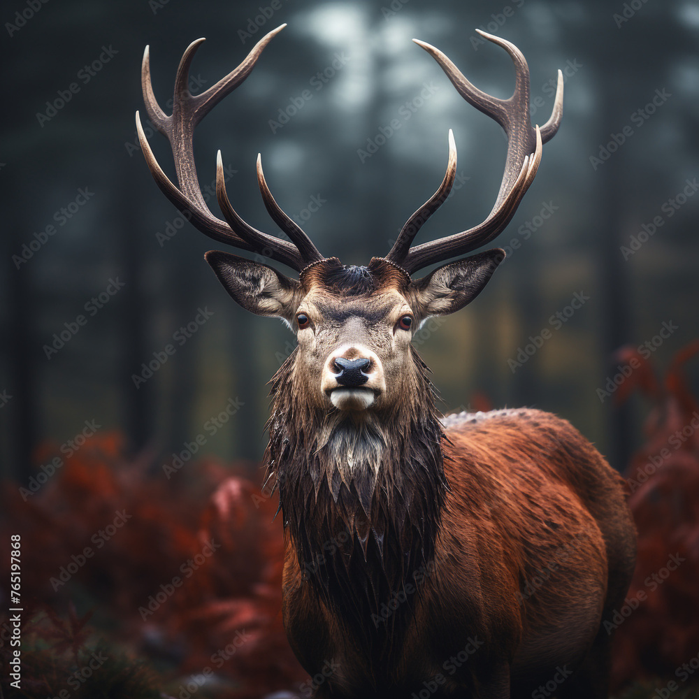 red deer, gazing at the camera, high resolution, hyper-realistic сreated with Generative Ai red deer, gazing at the camera, high resolution, hyper-realistic сreated with Generative Ai