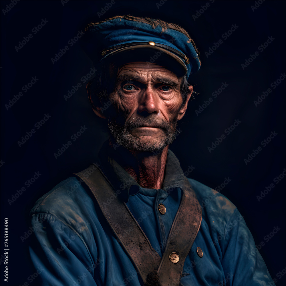 Portrait of old american confederate soldier. Portrait of old american confederate soldier.