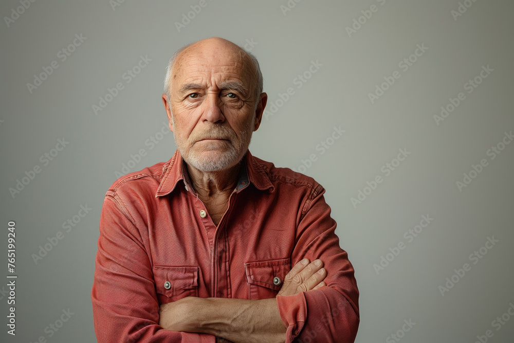 portrait of a elderly man with his arms crossed on his chest