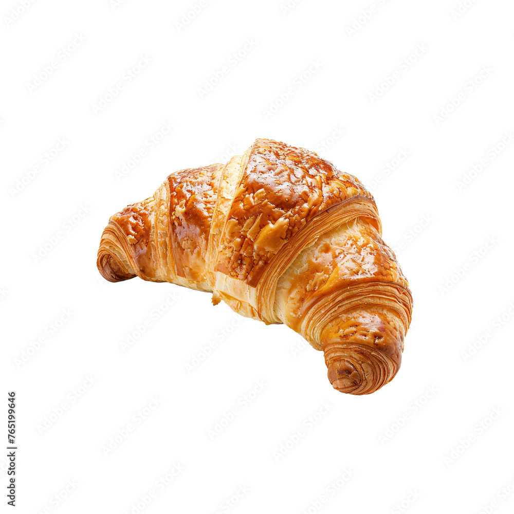 close up croissant isolated on transparent background. ai generative close up croissant isolated on transparent background. ai generative