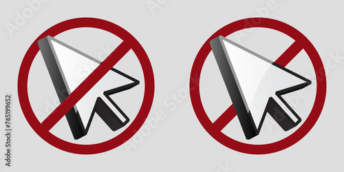 no click scam website ban prohibit icon. Not allowed click unknown link. Forbidden fraud click