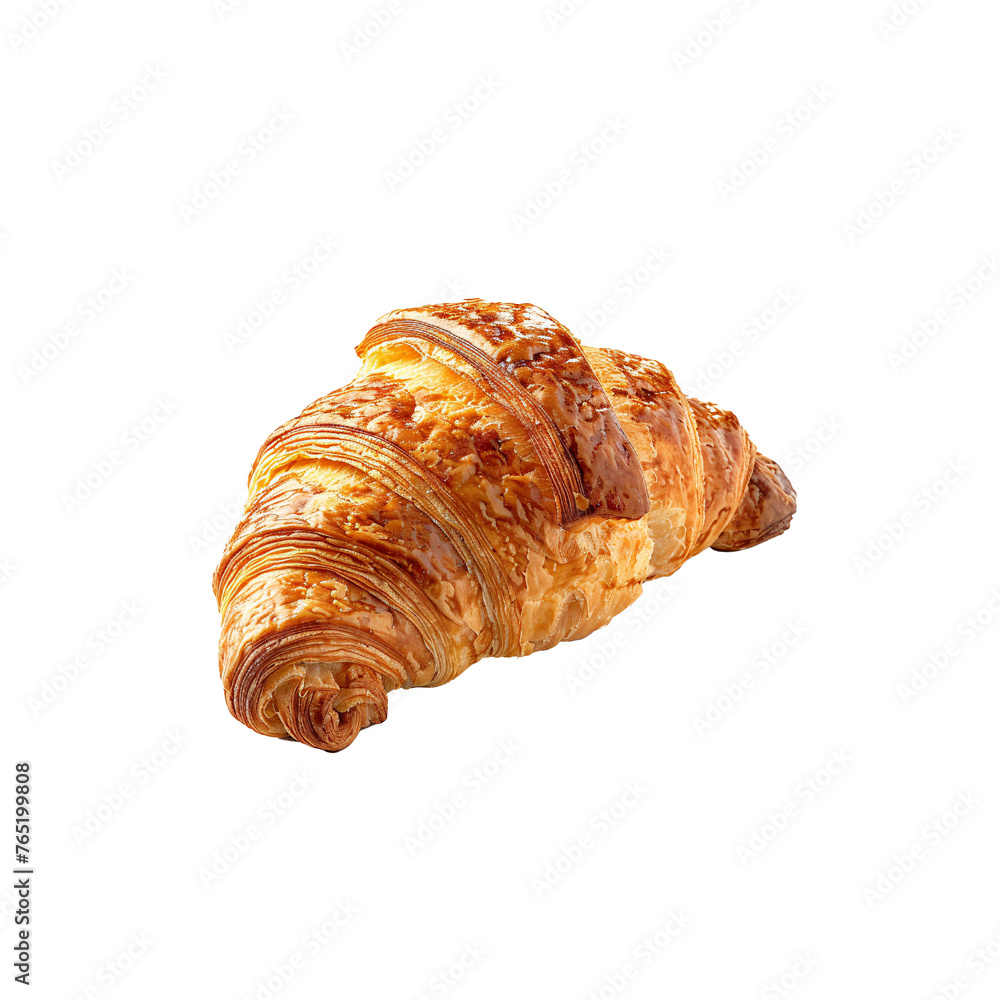 close up croissant isolated on transparent background. ai generative close up croissant isolated on transparent background. ai generative