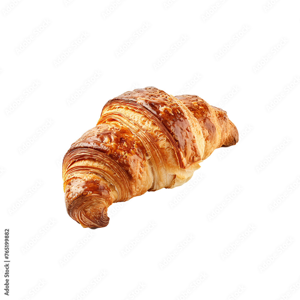 close up croissant isolated on transparent background. ai generative close up croissant isolated on transparent background. ai generative