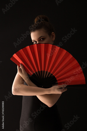 person with a fan