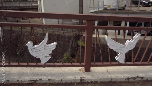 White Doves in City of Nagasaki, Japan Representing Peace After The Atomic Bomb Was Dropped