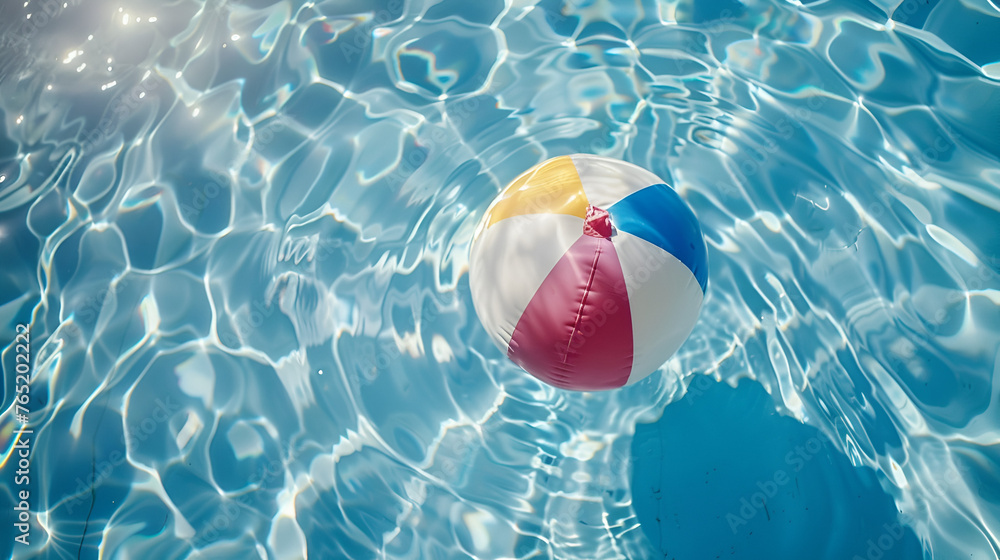  Inflatable Beach Ball Floating in Swimming Pool