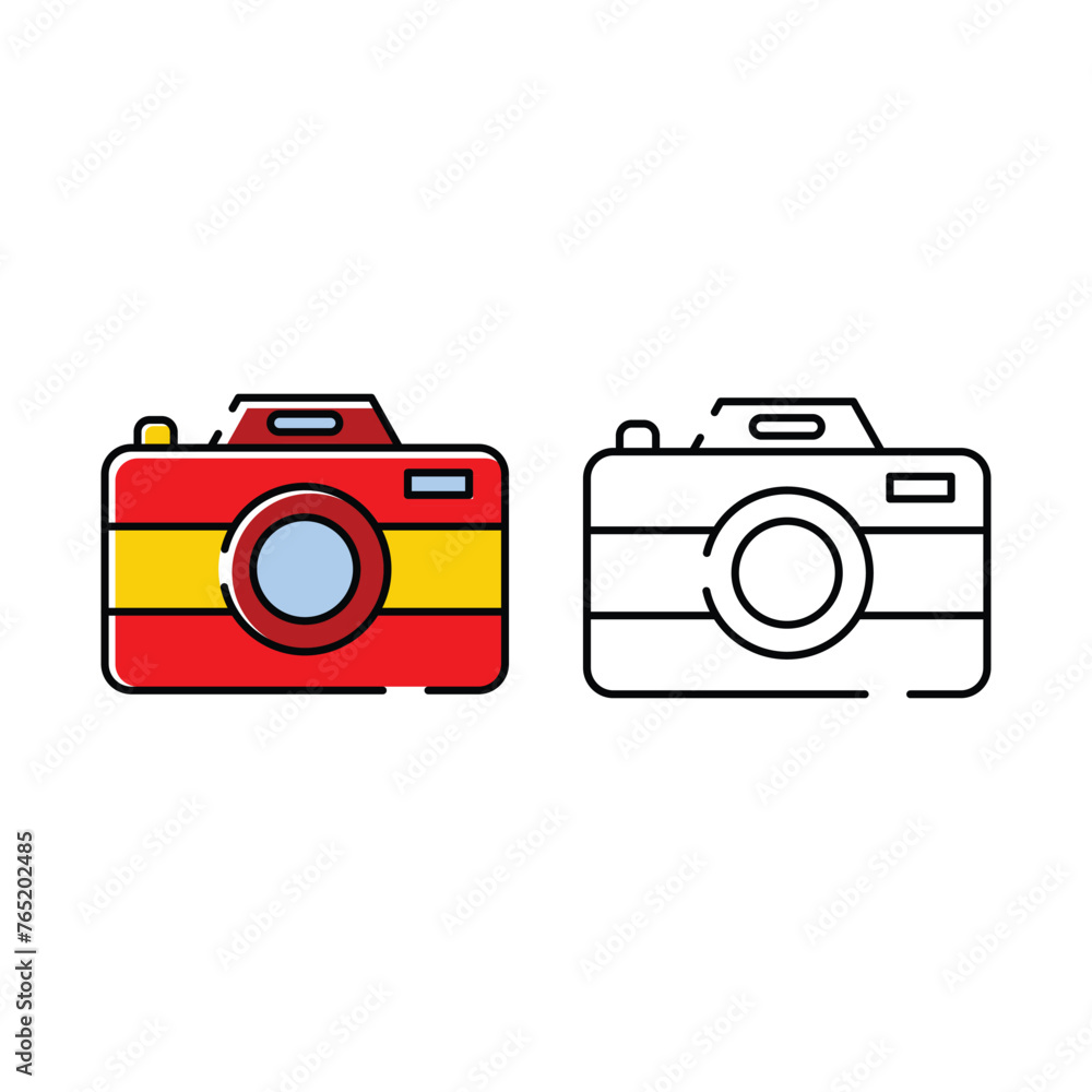 camera illustration. white background. traveling vector icon. camera illustration. white background. traveling vector icon.