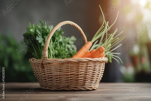 Wicker basket with fresh carrots closeup  basket full with carrots closeup  carrots in the basket  fresh carrot in the basket closeup  carrot  healthy vegetable  healthy food