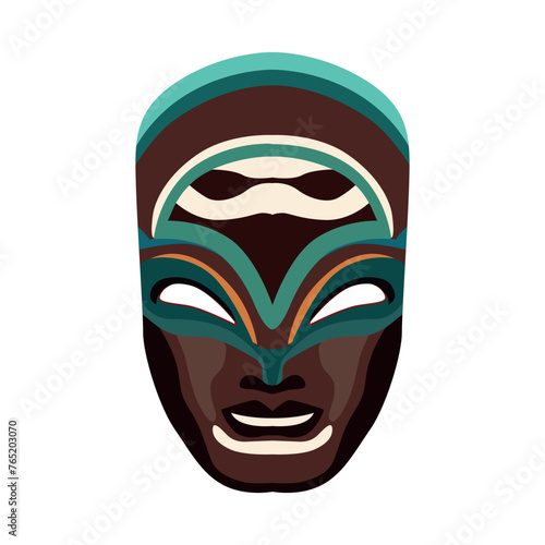 African mask isolated on white background. © galunga.art