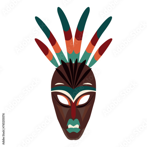 Indigenous chief mask vector illustration. © galunga.art