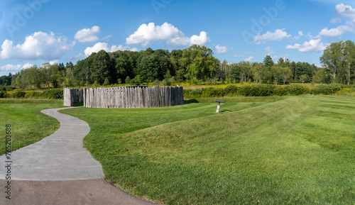 Farmington, Pennsylvania: Fort Necessity National Battlefield. Reconstructed fort, storehouse, stockade, and earthworks. 