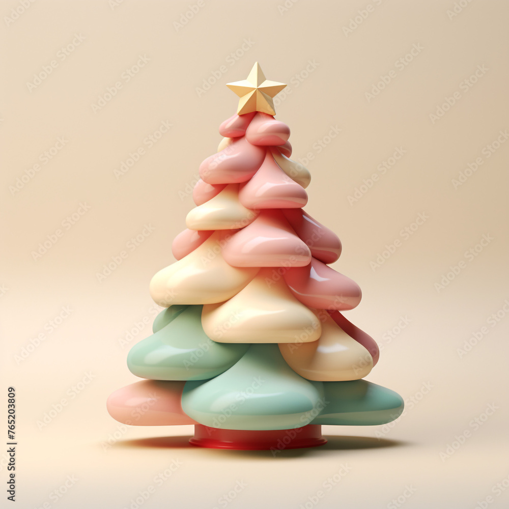 A Lovely Christmas Tree, 3D Illustration Icons сreated with Generative Ai A Lovely Christmas Tree, 3D Illustration Icons сreated with Generative Ai