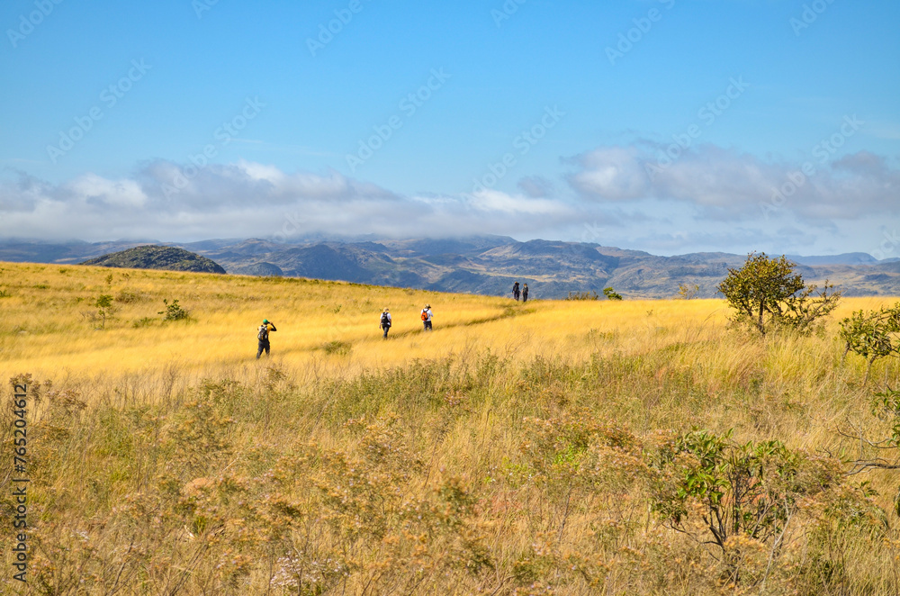 Obraz premium Sunlight at dusk in the mountains of the Serra do Cipó region in Minas Gerais, Brazil