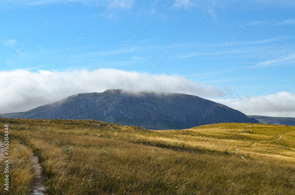 Sunlight at dusk in the mountains of the Serra do Cipó region in Minas Gerais, Brazil