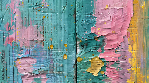  Abstract Painting of an Old Weathered Wooden Board