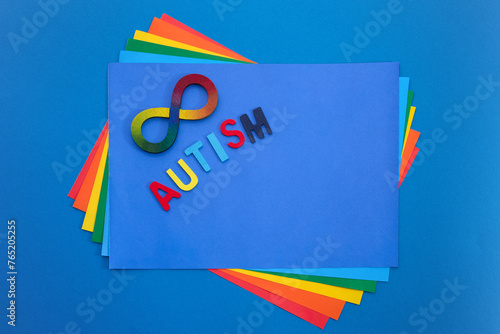 Autistic rainbow eight infinity symbol. Autism awareness day symbol. © vetre