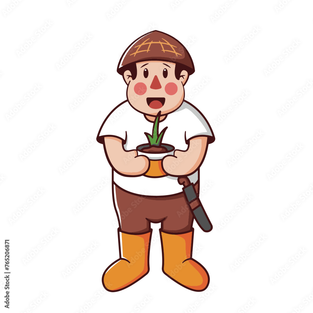 farmer illustration. vector illustration on white background farmer illustration. vector illustration on white background
