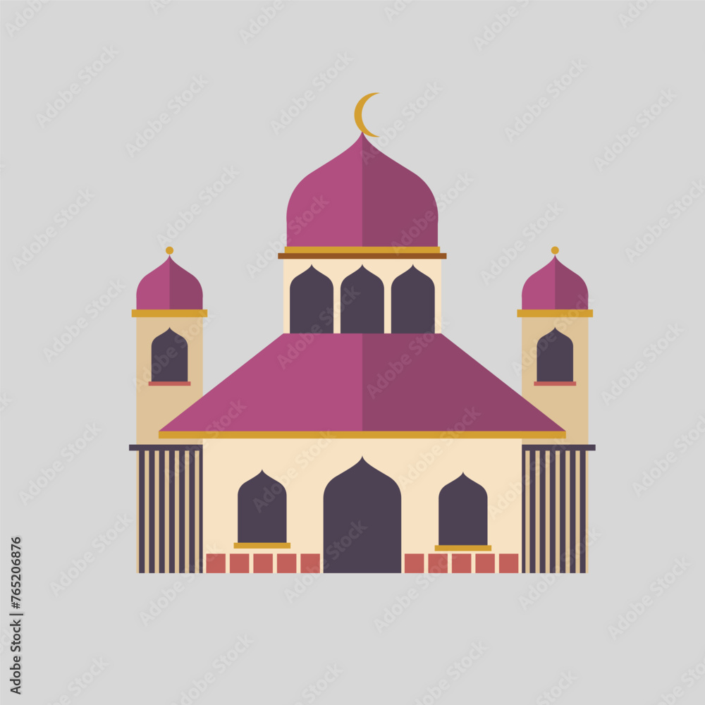 mosque illustration. flat design ramadan theme