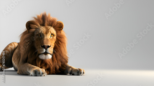 lion head on a white background  copy space 