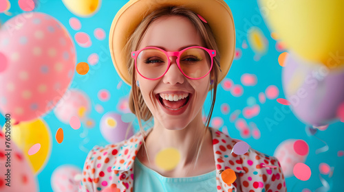 Joyful April Fools Day celebration with whimsical pranks, laughter, and lighthearted moments marking the playful spirit of this delightful and humorous occasion. photo