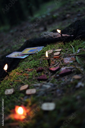 runes candle magic ritual cards Toro amulet amulet