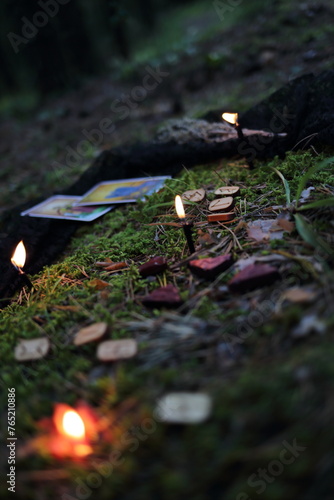 runes candle magic ritual cards Toro amulet amulet