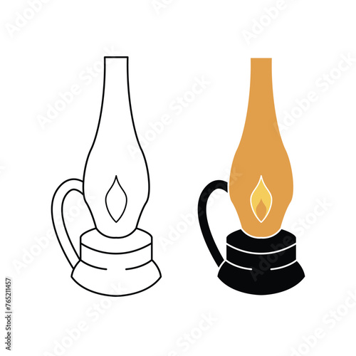 illustration of a lantern lamp icon. vector icon on white background.