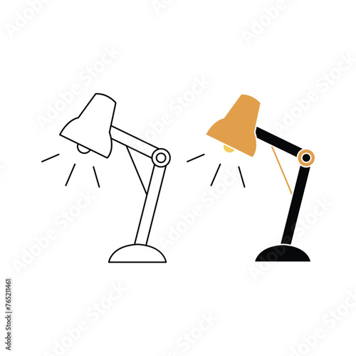 illustration of a study lamp icon. vector icon on white background.