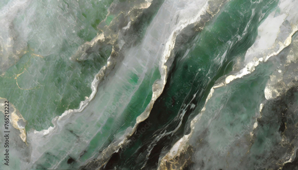 Obraz premium Tło abstrakcyjne do projektu, tekstura marmuru, zielony wzór w kształcie fal, tapeta