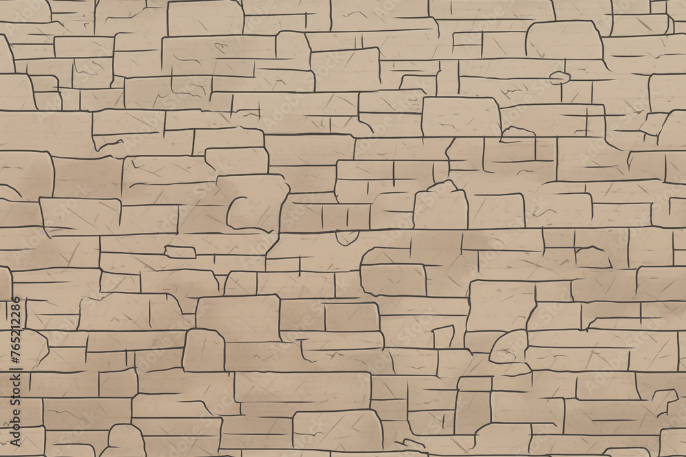 Fototapeta premium A wall made of stone with a lot of cracks and holes