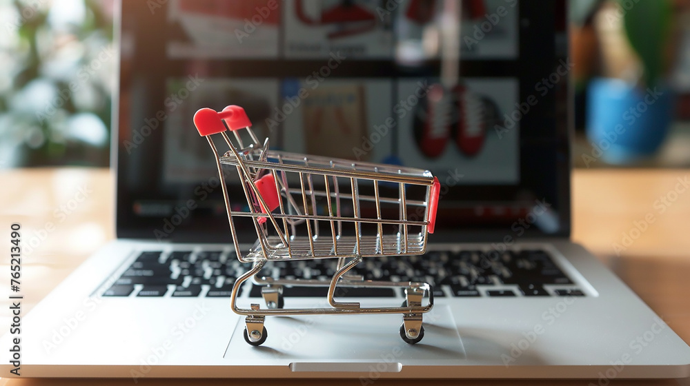 shopping cart in the supermarket shopping cart in the supermarket