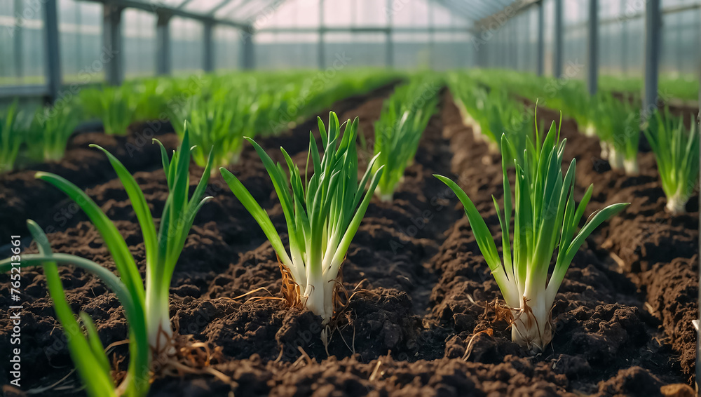 green onions in the greenhouse natural green onions in the greenhouse natural