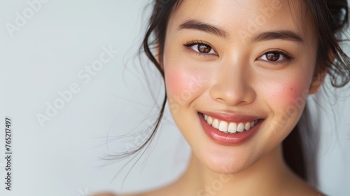 portrait of a beautiful woman with japanese features