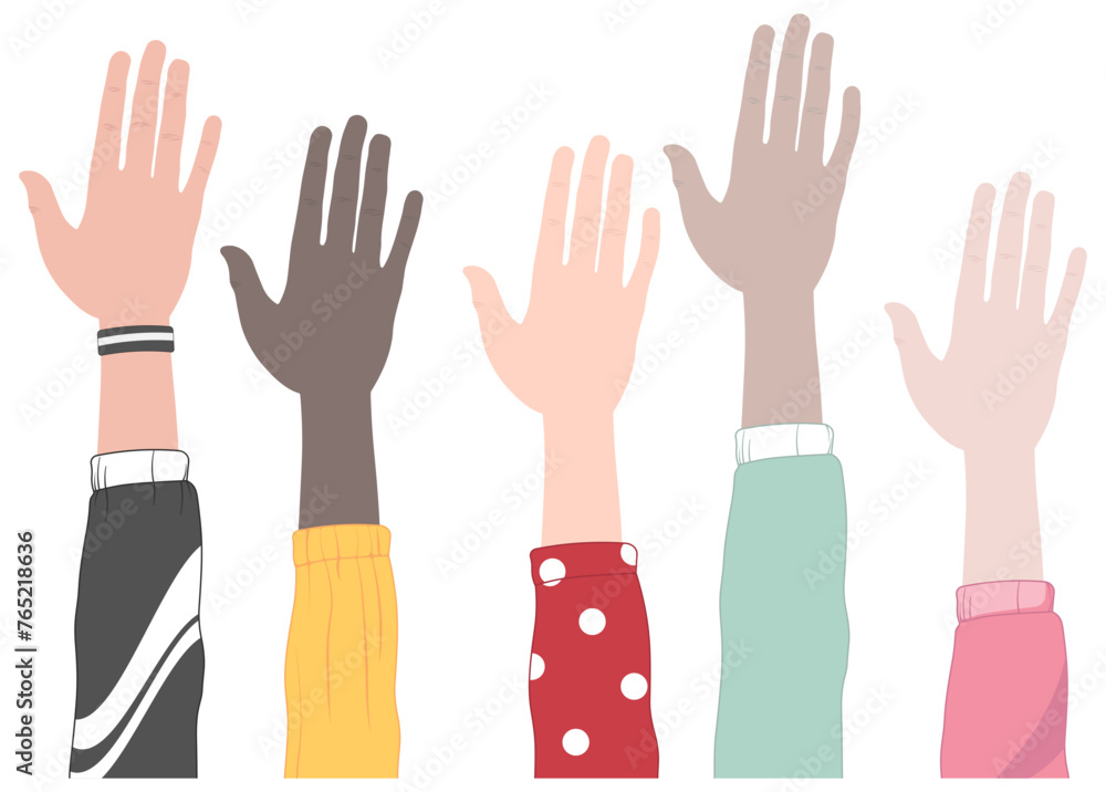 Obraz premium hands stretch up without background