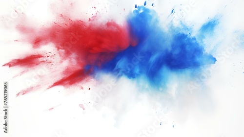 3d illustration of a red  blue and white background with some clouds
