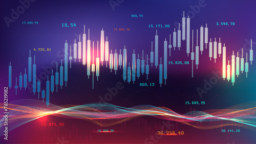 Financial trade Stock market and exchange. Candle stick graph chart.	vector illustration
