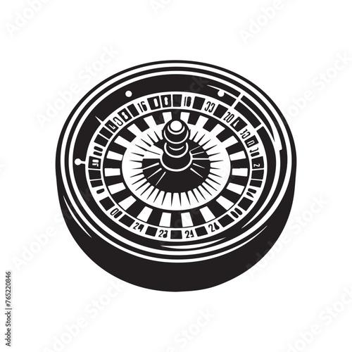 Vintage Roulette Wheel Sketch Clipart, Roulette Wheel Silhouette Clipart, Vintage Casino Roulette Silhouette , black and white illustration, Gaming Roulette Wheel Silhouette, Gaming Roulette art
