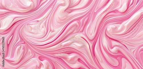 Smooth texture of pink, white silk or satin. Surface glossy. Surface of a face cream, body lotion. Background of cosmetic skin care product, background for brochure, voucher, advertisement.