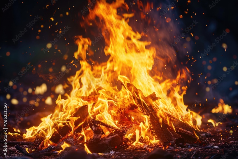 Hindu Festival Holika Dahan Fire Shot  Fire