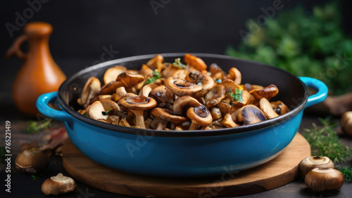 mushrooms in a bowl. Generative AI