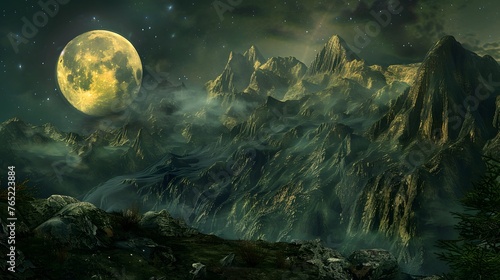 moon over the mountains 