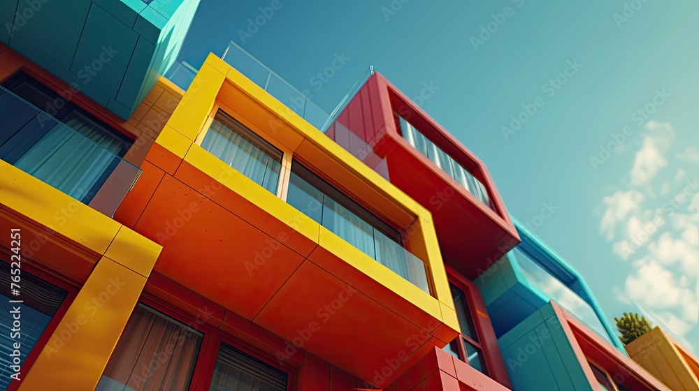 Modular construction technology in urban development, showcasing ...