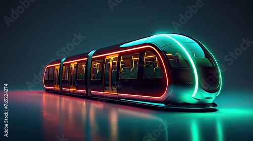 Sleek, energy-efficient public transport system, highlighting modern design and usability, solid color background, 4k, ultra hd