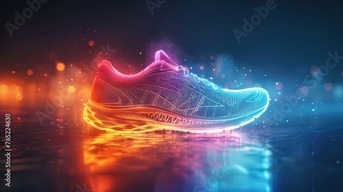 Smart running shoes, stride analysis, performance feedback, solid color background, 4k, ultra hd photo