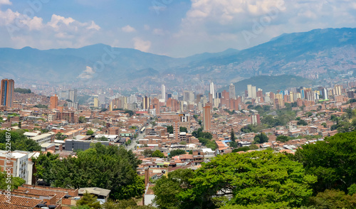 Paisaje Medellín desde Barrio Buenos Aires, Colombia, Sur America photo