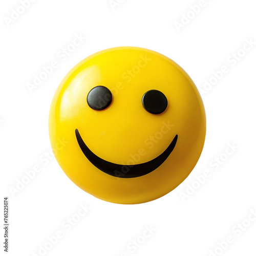 Smiling emoticon yellow emoji, isolated on transparent background.