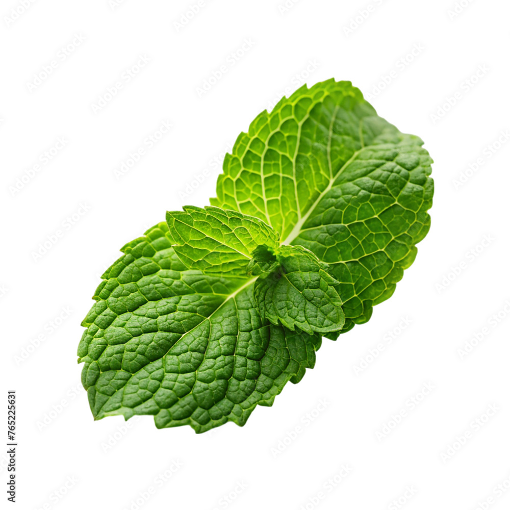 Fresh mint leaves isolated on white background. Fresh mint leaves isolated on white background.