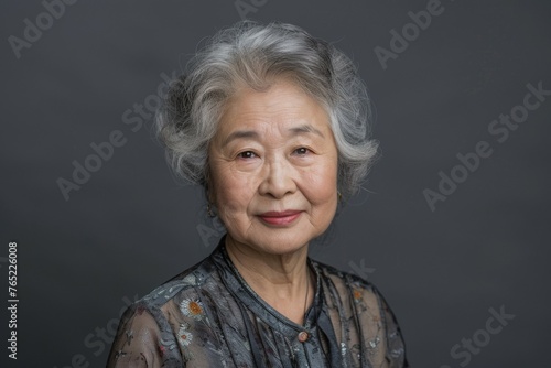 A woman with gray hair and a black dress is smiling for the camera © top images