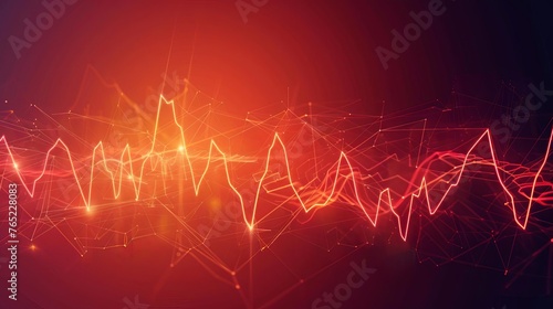 Arrhythmia heart condition with irregular heartbeat waveform, medical illustration photo