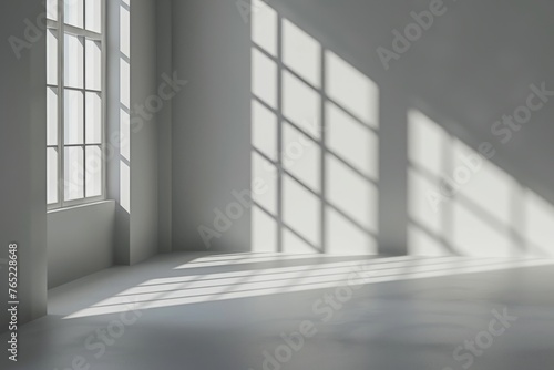 Clean and elegant: stylish gray background featuring subtle window shadows for product presentation